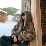 FOESCE Pi Shuai Coat 2025 Winter Autumn/Winter New Men New Style Fox Imitation Fur Coat Leather Fashion Loose Thick Warm Coat Commuter