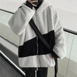 FOESCE Popular Baggy Sweatshirt Coat Autumn Winter Men Sweatshirt Loose Fluffy Hooded Jacket Sweatshirt Coat  Coldproof