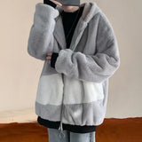 FOESCE Popular Baggy Sweatshirt Coat Autumn Winter Men Sweatshirt Loose Fluffy Hooded Jacket Sweatshirt Coat  Coldproof