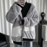 FOESCE Popular Baggy Sweatshirt Coat Autumn Winter Men Sweatshirt Loose Fluffy Hooded Jacket Sweatshirt Coat  Coldproof