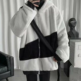FOESCE Popular Baggy Sweatshirt Coat Autumn Winter Men Sweatshirt Loose Fluffy Hooded Jacket Sweatshirt Coat  Coldproof