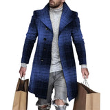 Popular Casual Jacket Long Sleeves Anti-freeze Loose Fit Men Fashion Casual Plaid Stitch Thickened Woolen Jacket Coat