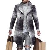 Popular Casual Jacket Long Sleeves Anti-freeze Loose Fit Men Fashion Casual Plaid Stitch Thickened Woolen Jacket Coat