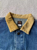 FOESCE RRL American retro washed denim jacket corduroy lapel top short casual versatile jacket for men