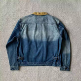 FOESCE RRL American retro washed denim jacket corduroy lapel top short casual versatile jacket for men