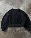 FOESCE Retro Black Gothic Sweatshirt Patchwork Striped Long Sleeved Sweater Thickened Warm Autumn and Winter Sweatshirt New Streetwear