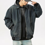 FOESCE Retro Motorcycle Jacket Denim Spring and Autumn Machine Loose Breathable and Comfortable Motorcycle Riding Equipment Jacket