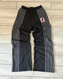 FOESCE Retro Striped Embroidered Zip Hoody Sweatpants Set Mens Two Piece Set Hip Hop Embroidered Oversized SweatshirtCasual Pants Set
