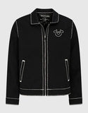 FOESCE Retro Trendy Brand America Streetwear Jacket Black Harajuku Loose Letter Embroidery Motorcycle Uniform Fashion Men Clothing Coat