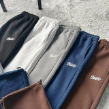 FOESCE Retro fashion loose straight leg casual pants American trend Harajuku street wear men pants high-waisted casual sports pants