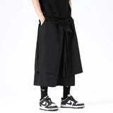FOESCE Ribbons Mens Harem Joggers Men Cargo Pants Loose Hip Hop Casual Trousers Fashion Men Woman Calf-Length Pants Streetwear