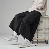 FOESCE Ribbons Mens Harem Joggers Men Cargo Pants Loose Hip Hop Casual Trousers Fashion Men Woman Calf-Length Pants Streetwear