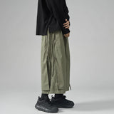 FOESCE Ribbons Mens Harem Joggers Men Cargo Pants Loose Hip Hop Casual Trousers Fashion Men Woman Calf-Length Pants Streetwear