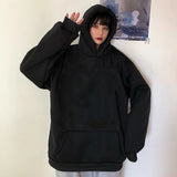 FOESCE Rimocy Autumn Winter Printed Hoodie Women Korean FashionThicken Hooded Sweatshirts Woman Y2K Streetwear Loose Hoodies