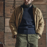 Rugged Bronson 1930s Seaman's Sweater Mock Neck Woolen Men's Jumper Knitwear