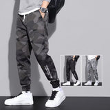 Men Casual Camouflage Workwear Pants For Men Elastic Waist Drawstring Pants Sports Outdoor Fashion Male Cargo Trouser Sweatpants