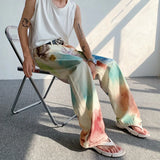 FOESCE Oldschool hand-painted oil painting jeans with colorful paint style, high-end pants, trendy floor mops