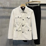 FOESCE Autumn Winter Vintage Workwear Jackets For Men Multi Pocket Slim Fit Coat British Style Fashion Tops Windbreaker Streetwear