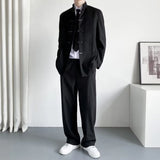 FOESCE Mens Chinese Style Stand Collar Cheongsam Button Suit Genderless Autumn Winter Fashion Trend Business Casual Retro Suit Unisex