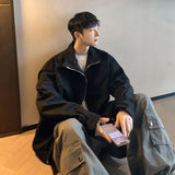 FOESCE Cotton coat men's autumn loose fashion wash top trend ins casual pilot jacket