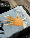 Y2k Gothic Hip Hop Palm Print Baggy Jeans Harajuku Fashion Men Women Streetwear High Waist Denim Pants Vintage Straight Trousers