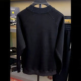 FOESCE 2025 New Spring Hong Kong Trendy Cool Fashion Round Neck Pullover with Contrasting Color Patchwork Stripes Loose Casual Hoodie