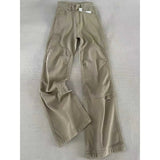 Extended version of workwear khaki bootcut jeans for women summer new American loose slimming straight floor mopping pants y2k