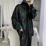 FOESCE Korean Fashion Long Sleeve Men Streetwear All-match Handsome Stylish Teens Shirt Spring Retro Temperament Hawaiian Men's Shirts