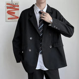 FOESCE Mens Dk Uniform Casual Suit Jacket Youthful Trend Versatile College Style Temperament High School Student Jacket Men'S Clothing