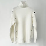 FOESCE 2025 New Mens Spring And Autumn Fashion Turtleneck Solid Color Loose Knitted Sweater Casual Simple Knitted Sweater Unisex