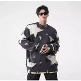 Autumn New Sensibility Idle Style Men's Women's American Street Casual Versatile Hip Hop Spliced Fringe Couple Sweater Pullovers