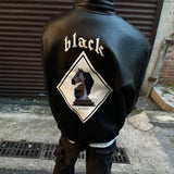 FOESCE American Street Fashion Handsome High-Grade Pu Leather Jacket Men 2025 Spring Autumn New Trend Loose Baseball Uniform Y2k Jacket