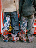 Y2k Vintage Harajuku Oversized Graphic Embroidered Baggy Jeans for Mens and Womens Hip Hop Rock Casual Streetwear Wide Leg Jeans