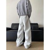FOESCE 2025 Spring NEW Loose Casual pants man Solid baggy trousers Unisex Wide leg pants Fashion trend youth skateboard pants male
