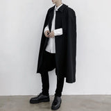 FOESCE Mens Dark Style Sleeveless Mid-Length Cape Cloak Autumn And Winter Genderless Japanese Fashion Retro Loose Cape Coat Unisex