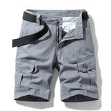 FOESCE Men Summer Brand New Solid Casual Classic Cargo Shorts Men Fashion Cotton Multi-pocket Shorts Men Outwear Breathable Shorts Male