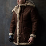 Autumn and Winter Man Parkas Hot Selling Fur Integrated Hooded Fur Collar Thick Coat Faux Fur Men's Coat European Size Jacket