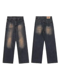 FOESCE 2025 New Vintage Blue Jeans Women High Waist Grunge Y2k 90s Streetwear Baggy Casual Korean Fashion Straight  Denim Trouser Women