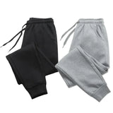 FOESCE Mens Casual Pants Autumn Winter Fleece Sweatpants Men Running Jogger Sports Gym Trousers Fashion Solid Color Workout Long Pants
