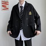 FOESCE Mens Dk Uniform Casual Suit Jacket Youthful Trend Versatile College Style Temperament High School Student Jacket Men'S Clothing