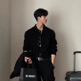 FOESCE 2025 New Autumn Winter Loose Casual Versatile Knitwear Korean Trend Dongda Gate Sweater Turn-down Collar Open Cardigan