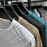 FOESCE 2025 Summer New High End Men's Brand Ice Silk Designer Printed O-Neck T-Shirt Fashion Casual Top Non iron Comfortable Men's Wear