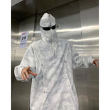 FOESCE Retro Tie-dye Printed Hoodie Men Fleece Warm Pullover Sweatshirts High Street Hip Hop Streetwear Oversized Unisex Hoodie
