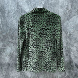 FOESCE Men T-Shirt Gold Velvet Leopard T-Shirt Spring And Autumn Streetwear Fashion Niche Youth Long Sleeve Top Men'S Clothing 2025 New