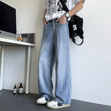 FOESCE Mens Jeans Large Denim Jeans for Teens Trousers for Men Jean Baggy Pants Men's Fashion Man Male Trendyol Streetwear Korean Men´s
