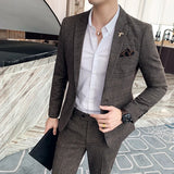 FOESCE Boutique Plus Size 7XL Men's Blazer Fashion Business Italian Style Linen Leisure Wedding for Office Workers Assembling A Blazer