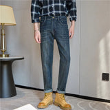FOESCE 2025 Spring Jeans Men's High quality Classic Slim Straight Trousers Fashion Stretch Cotton Casual Denim Pants Brand Clothes