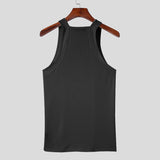 FOESCE 2025 Fashion Men Tank Tops Solid O-neck Sleeveless Skinny Tops Tees Vacation Casual Vests Streetwear Men Sexy Fitness Camisole
