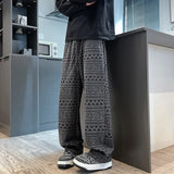 FOESCE 2025 Trend Streetwear Men Ethnic Pattern Printed High Street Hip Hop Sweat Pants Men Oversized Unisex Casual Vintage Baggy Pants