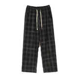 Foesce Men Checkered Casual Pants Loose Straight Corduroy Pants Sweatpants Man Fashion Streetwear Spring New Hip Hop Trousers